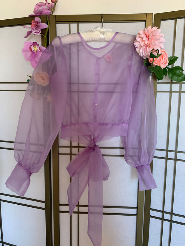 Brea Silk Organza Top- Lilac