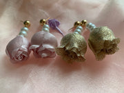 Beatrix Petite Rosebud Flora Earrings- Gold and Lilac