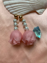 Beatrix Petite Rosebud Flora Earrings- Pink, Coral, Azul, Peach
