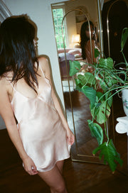 Raquel Bias Silk Dresses- Peach