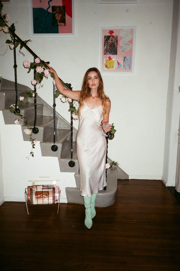 Raquel Bias Silk Dresses- Petal Pink