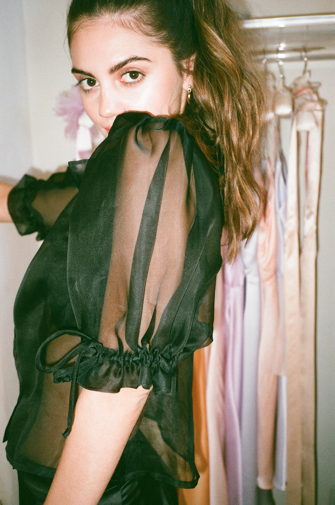 ジプソフィア Tuck Blouse Green Jacquard Lyla Blouse | Pomander Place