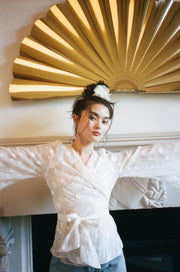 Luna Jacquard Organza Kimono Wrap