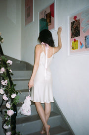 Raquel Bias Cut Silk Dress: Knee Length