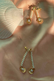 Pearl Drop Open Shell Earrings