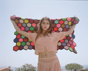 Vintage Crochet Peach Skirt & Top Set